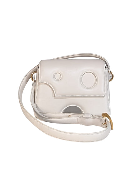 Off-White - Cream Leather "Burrow" Crossbody Bag - Current Boutique