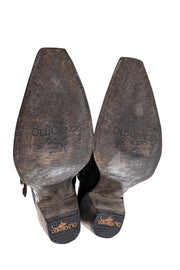Current Boutique-Old Gringo - Black Leather Studded Buckle Detail Short Boots Sz 6.5