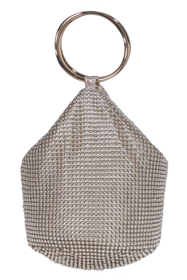 Current Boutique-Olga Berg - Champagne "Ellie Crystal Mesh" Handbag