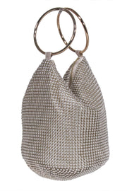 Current Boutique-Olga Berg - Champagne "Ellie Crystal Mesh" Handbag