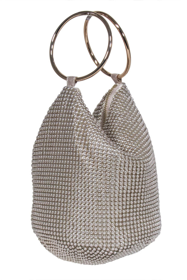 Current Boutique-Olga Berg - Champagne "Ellie Crystal Mesh" Handbag