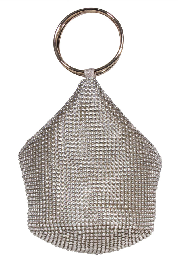 Current Boutique-Olga Berg - Champagne "Ellie Crystal Mesh" Handbag
