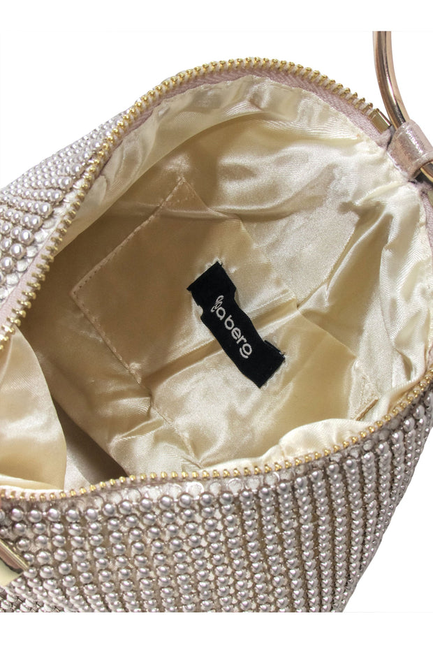 Current Boutique-Olga Berg - Champagne "Ellie Crystal Mesh" Handbag