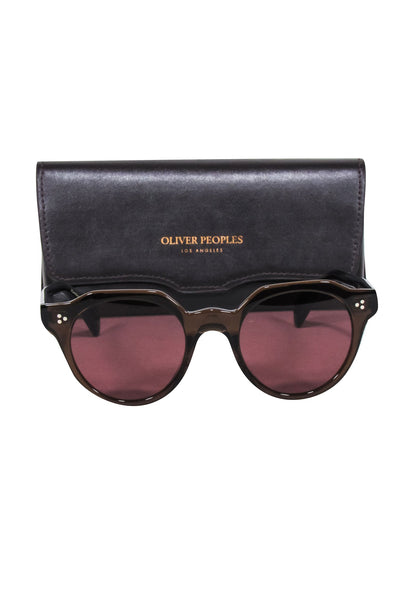 Current Boutique-Oliver Peoples - Brown Translucent Round Sunglasses