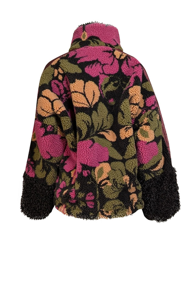 OOF Wear - Purple, Black, Tan, & Green Print Fleece Jacket Sz 4 - Current Boutique