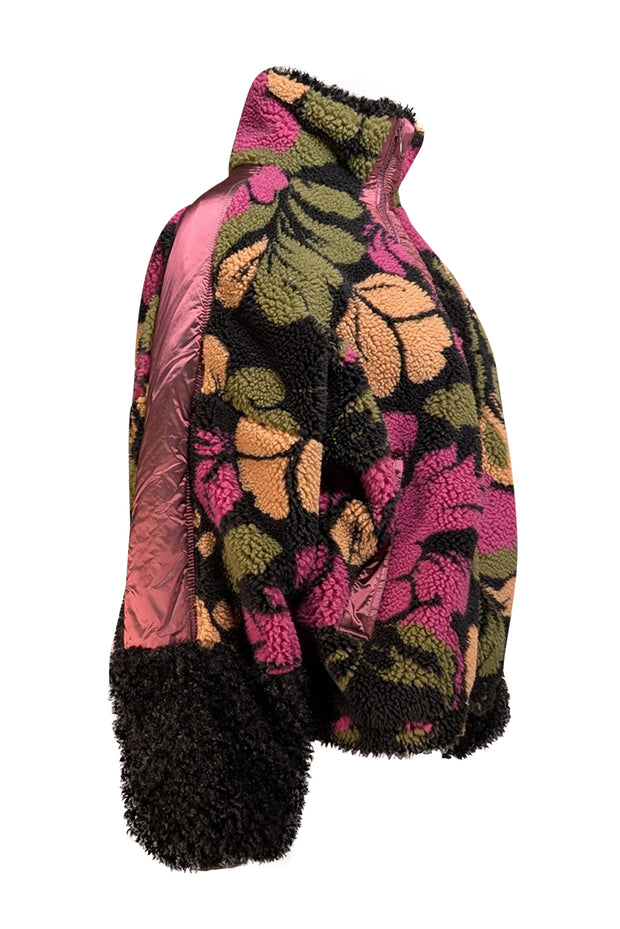 OOF Wear - Purple, Black, Tan, & Green Print Fleece Jacket Sz 4 - Current Boutique