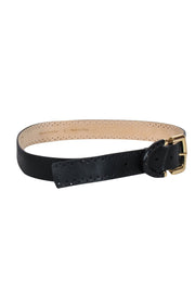 Current Boutique-Oscar de la Renta - Black Genuine Leather Dotted Print Belt Sz L