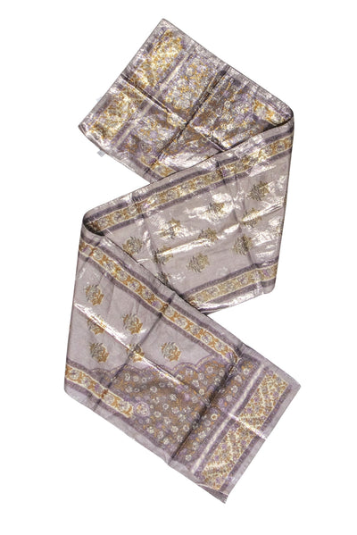 Current Boutique-Oscar de la Renta - Silver, Lavender, & Gold Paisley Print Scarf
