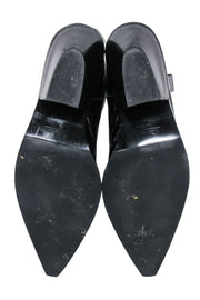 Current Boutique-& Other Stories - Black Croc Embossed Leather Cowboy Boots Sz 9.5