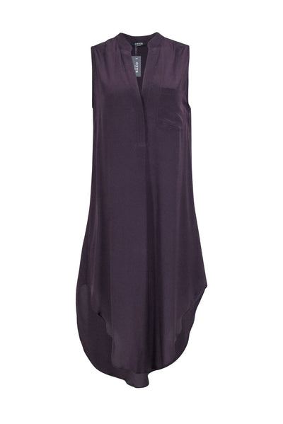 Current Boutique-Otte - Plum Silk Sleeveless "Ellen" Dress Sz M