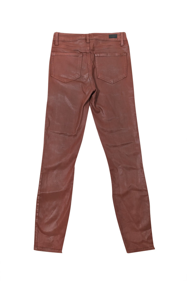 Current Boutique-Paige - Burgundy Dust Luxe Coated Houston Ankle Jeans Sz 6