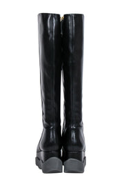 Current Boutique-Paloma Barcelo - Black Leather Platform Tall Boots Sz 8.5