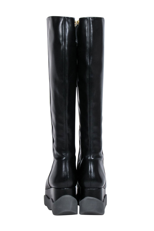 Current Boutique-Paloma Barcelo - Black Leather Platform Tall Boots Sz 8.5