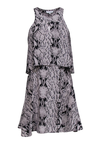 Current Boutique-Parker - Grey & Black Snakeskin Print Sleeveless Dress Sz 0