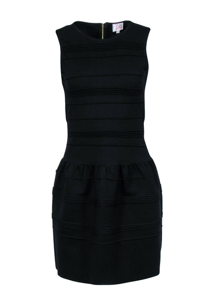 Current Boutique-Parker - Black Sleeveless Ribbed Flared Dress Sz L