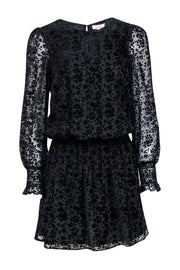 Current Boutique-Parker - Black Floral "Carmindy Burnout Velvet" Dress Sz XS