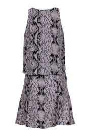Current Boutique-Parker - Grey & Black Snakeskin Print Sleeveless Silk Dress Sz S