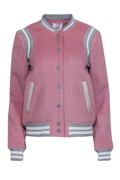 Current Boutique-Parker - Pink & Grey Letterman Style Jacket Sz S