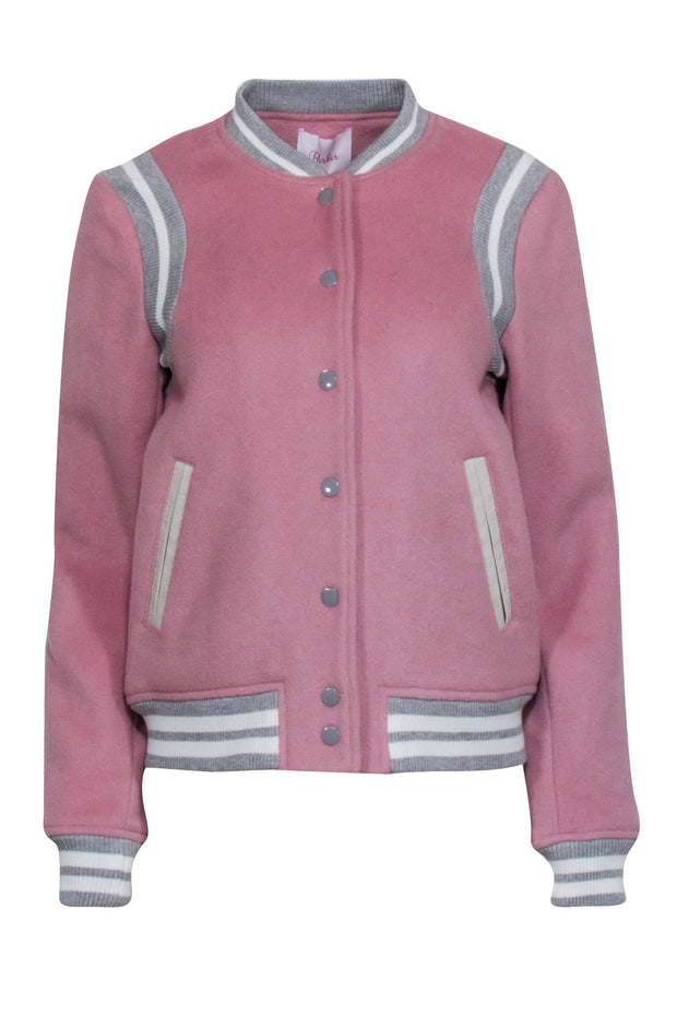 Current Boutique-Parker - Pink & Grey Letterman Style Jacket Sz S