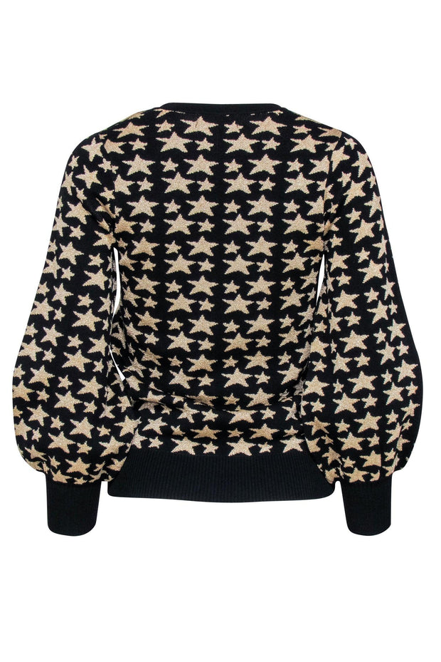 Current Boutique-Parker - Black Knit Sweater w/ Gold Stars Sz S