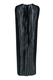 Current Boutique-Partow - Black & White Hammered Satin Pleated Dress Sz 6