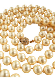Current Boutique-Patty Tobin - Pearl Strand Necklace w/ Rhinestone Clasp