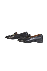Paul Green - Black Leather Loafer w/ Gold Horsebit Toe Sz 7.5 - Current Boutique