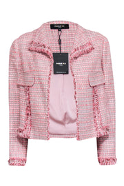 Current Boutique-Paule Ka - Pink Tweed Open Front Jacket Sz 10