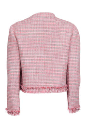 Current Boutique-Paule Ka - Pink Tweed Open Front Jacket Sz 10
