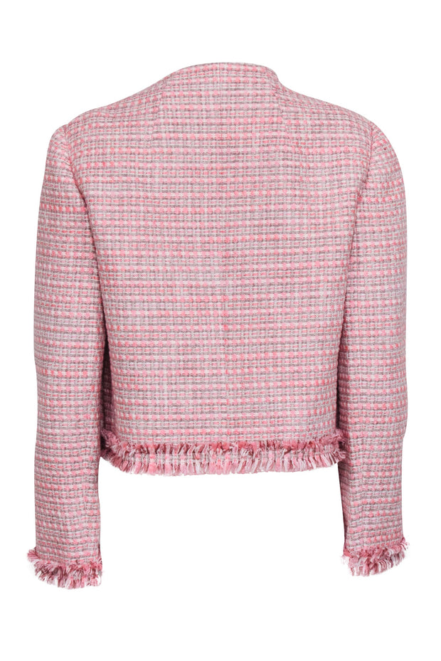 Current Boutique-Paule Ka - Pink Tweed Open Front Jacket Sz 10