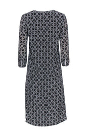 Current Boutique-Pendleton - Black & White Silk Long Sleeve Shift Dress Sz 2