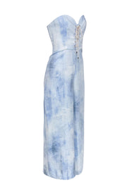 Current Boutique-Petersyn - Light Blue Tie Dye Strapless Jumpsuit Sz L