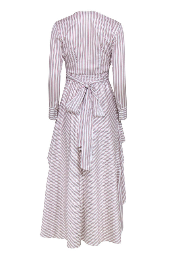Current Boutique-Petrsyn - White High-Low Blouse w/ Multi-Color Stripes Sz XS