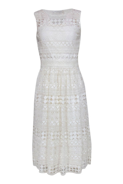 Current Boutique-Philosophy di Lorenzo Serafini - Cream Eyelet Lace Sleeveless Dress Sz 4