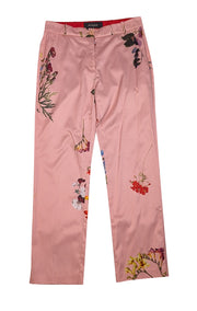 Pinko - Pink Floral Dress Pants Sz 2 - Current Boutique
