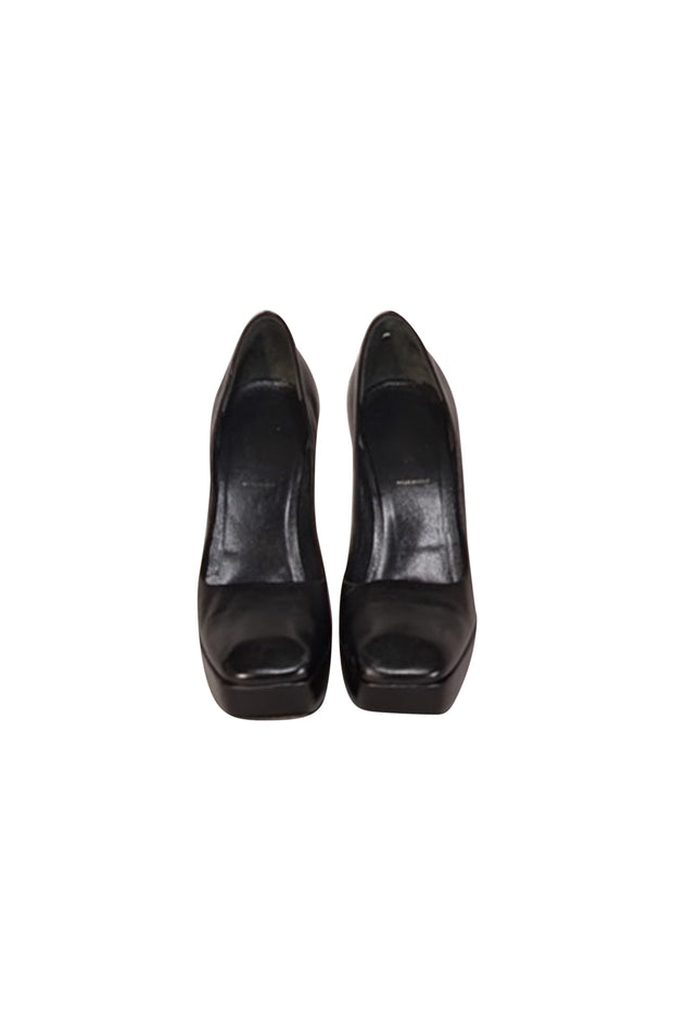 Current Boutique-Prada - Black Leather Block Heels Sz 6