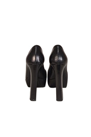 Current Boutique-Prada - Black Leather Block Heels Sz 6