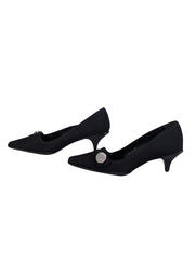 Current Boutique-Prada - Black Fabric Upper Kitten Heel Pumps Sz 6.5
