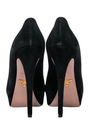 Current Boutique-Prada - Black Suede Platform Pumps Sz 7