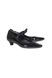 Prada - Black Patent Leather Strappy Mary Jane Pumps Sz 7.5 - Current Boutique