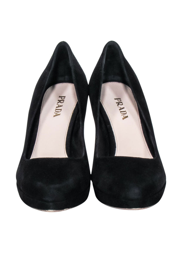 Current Boutique-Prada - Black Suede Pumps Sz 9.5
