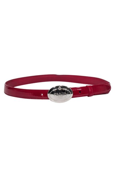 Current Boutique-Prada - Red Patent Leather Belt Sz M