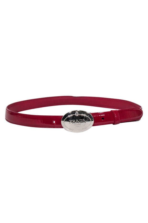 Current Boutique-Prada - Red Patent Leather Belt Sz M