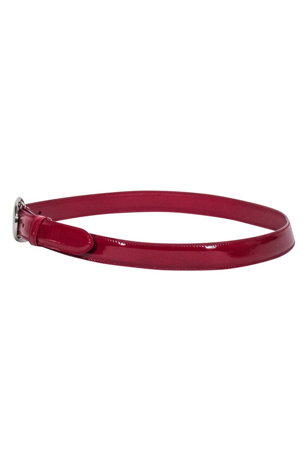 Current Boutique-Prada - Red Patent Leather Belt Sz M
