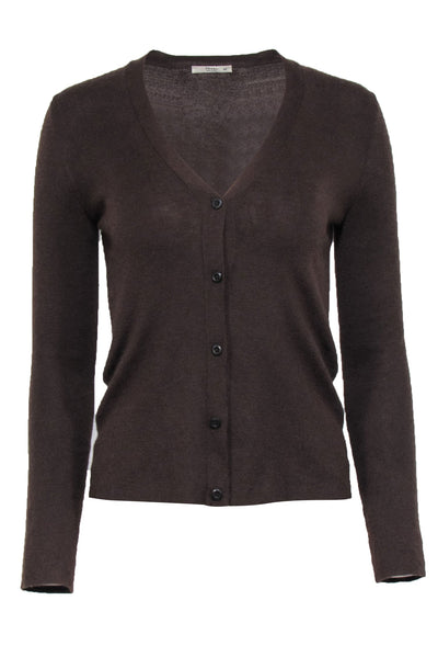 Current Boutique-Prada - Brown Knit Cardigan Cashmere Blend Sz 6