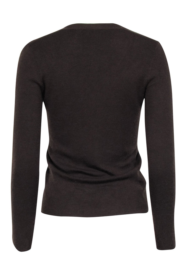 Current Boutique-Prada - Brown Knit Cardigan Cashmere Blend Sz 6