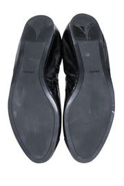 Current Boutique-Prada - Black Crackle Leather Ballet Flats Sz 11