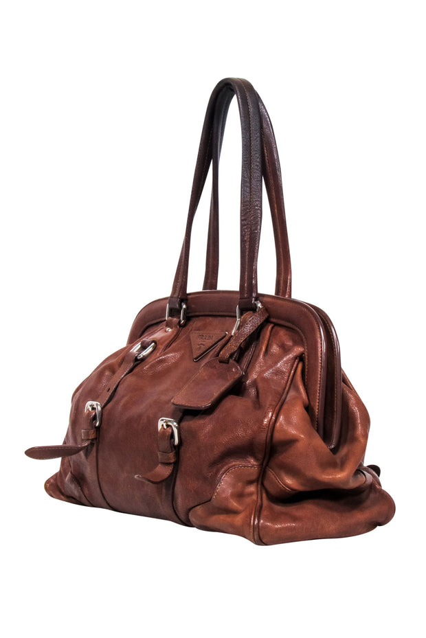 Current Boutique-Prada - Brown "Vitello Shine" Handbag