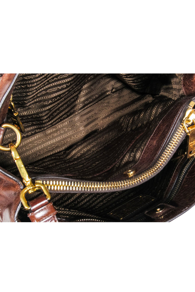 Current Boutique-Prada - Brown "Vitello Shine" Handbag