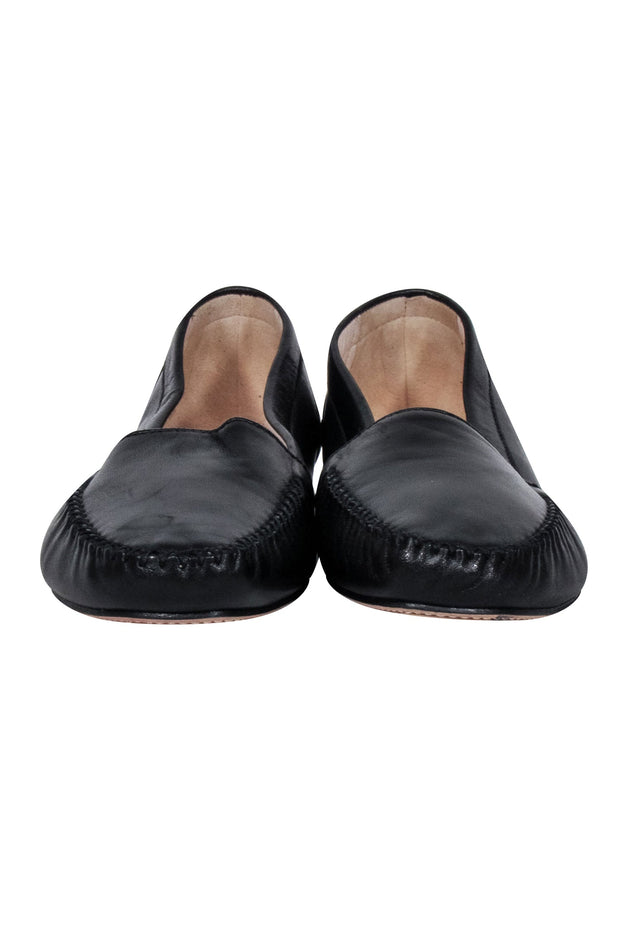 Current Boutique-Prada - Black Leather Slip On Loafers Sz 10